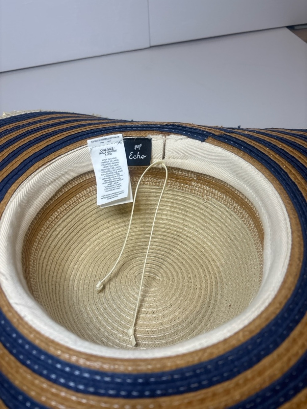 Echo Wide Brim Straw Sun Hat – One Size - Picture 6 of 8
